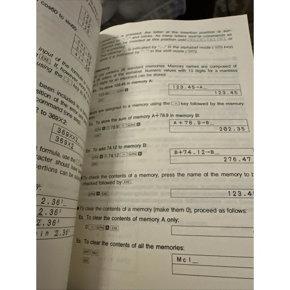Vintage 1988  Casio fx-7500G Folding  Calculator Owners Manual + Computing Book
